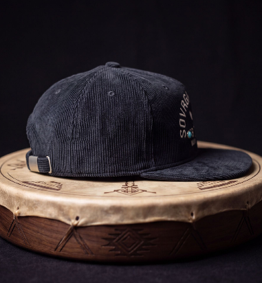 INDIAN COUNTRY CORDUROY CAP — BLACK