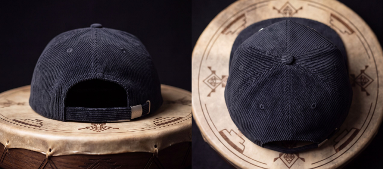 INDIAN COUNTRY CORDUROY CAP — BLACK