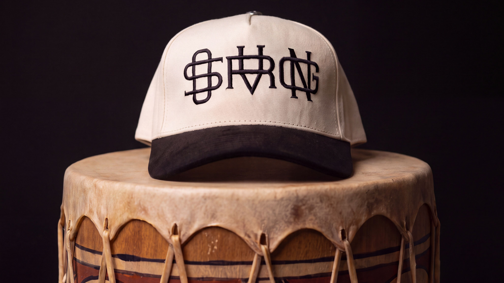 SOVRGN MONOGRAM CAP — BONE/BLACK