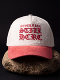 STILL HERE CAP-DISTRESSED BONE/RED