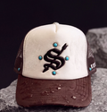 FOUR DIRECTIONS ARROW-S  TRUCKER — DISTRESSED BONE/CHOCOLATE/BLACK S