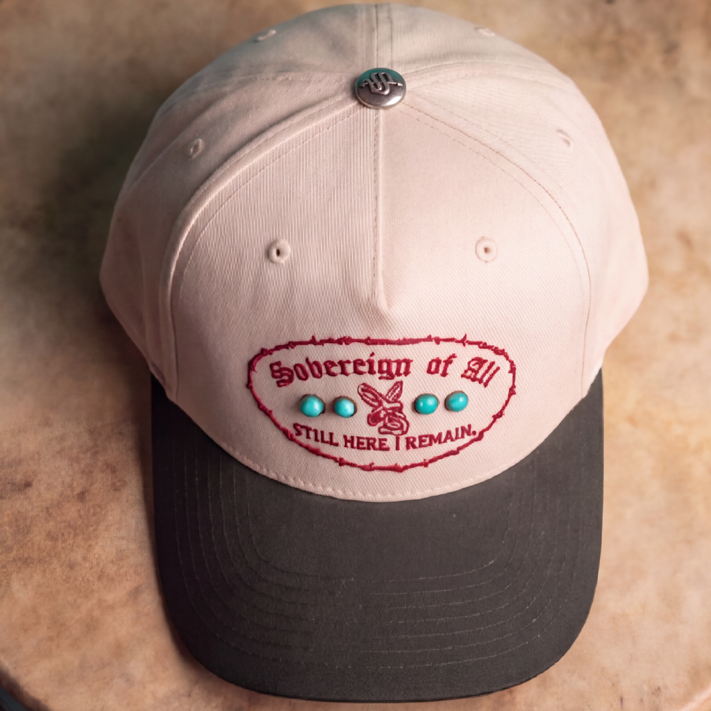 SOVRGN BARBED WIRE CAP — BONE/BLACK