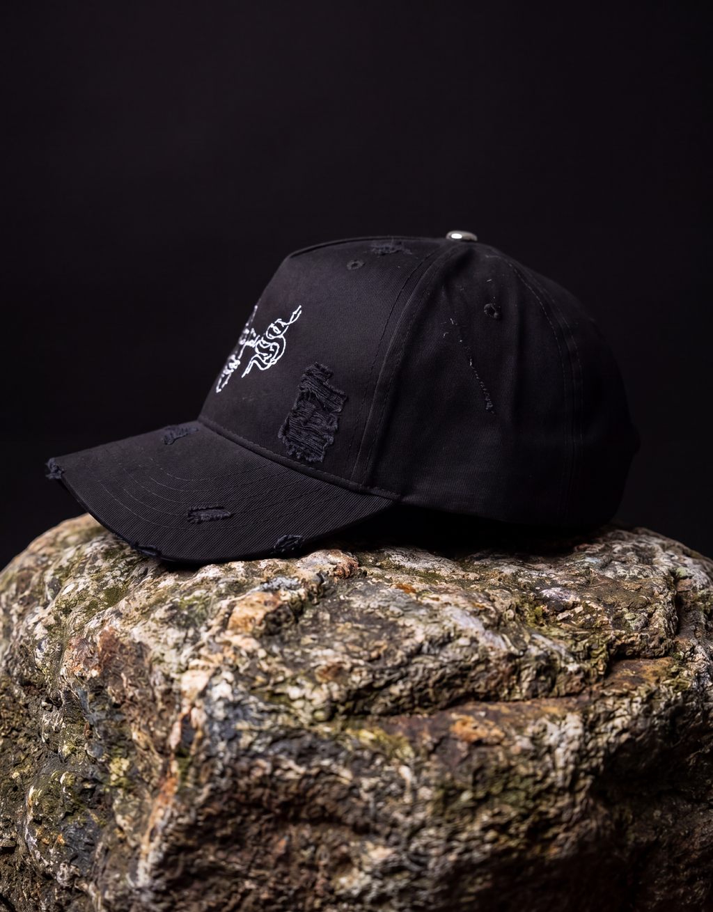 S CHERUB CAP-DISTRESSED BLACK